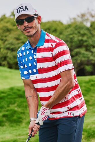 Men's Funny Golf Shirts UPF 50+ Performance Moisture Wicking Dry Fit Stretch Casual Print Polo (S-XXL) in Saudi Arabia