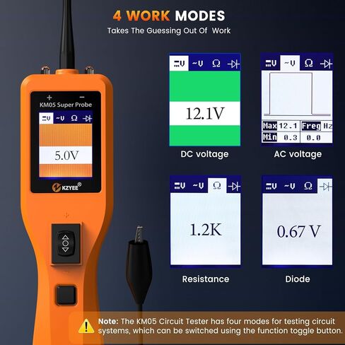 KZYEE KM601 (Upgrade of KM10) Super Probe Circuit Tester, 12V 24V Automotive Power Circuit Probe Kit, Multimeter/Oscilloscope/Relay Test/Battery Test/Fuel Injector Test, Short Finder, 30FT Cable in Saudi Arabia