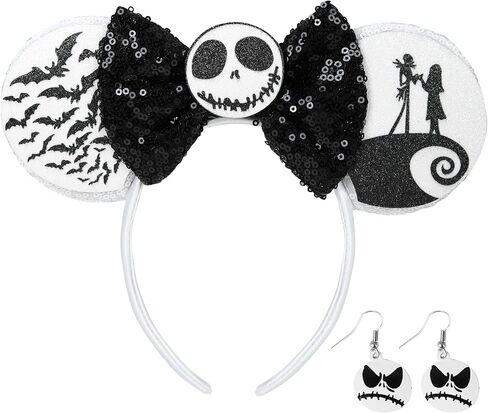 Vermeyen Mouse Ears عصابة رأس وأقراط محددة للنساء - إكسسوارات أزياء القراصنة البالغة حفلة عيد الهالوين in Kuwait