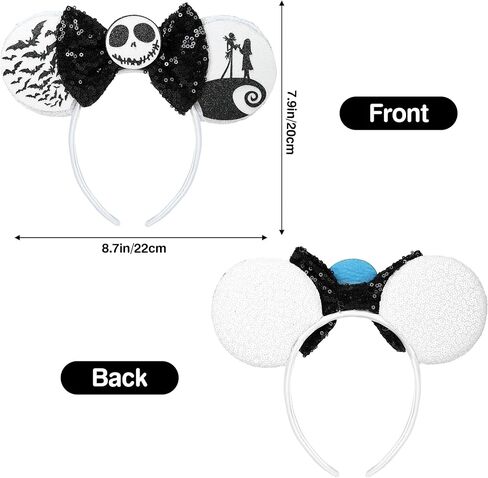 Vermeyen Mouse Ears عصابة رأس وأقراط محددة للنساء - إكسسوارات أزياء القراصنة البالغة حفلة عيد الهالوين in Kuwait