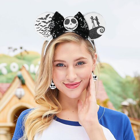 Vermeyen Mouse Ears عصابة رأس وأقراط محددة للنساء - إكسسوارات أزياء القراصنة البالغة حفلة عيد الهالوين in Kuwait