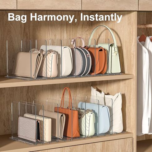 Bag Purse Organizer Accessories: 2-Dividers Plastic Clutch Dividers for Closet Organizers and Storage - Keep Carteras & Pocketbook Upright in Kuwait