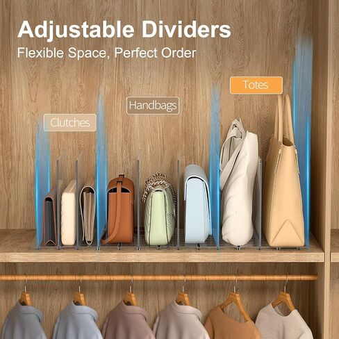 Bag Purse Organizer Accessories: 2-Dividers Plastic Clutch Dividers for Closet Organizers and Storage - Keep Carteras & Pocketbook Upright in Kuwait