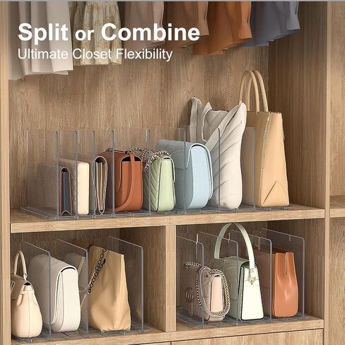 Bag Purse Organizer Accessories: 2-Dividers Plastic Clutch Dividers for Closet Organizers and Storage - Keep Carteras & Pocketbook Upright in Kuwait