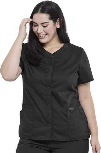 شيروكي نساء مجموعة Snap Front V-Neck Top WW622 مع Mid Rise Jogger مرنة الخصر WW115 in Saudi Arabia