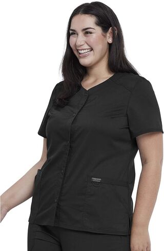 شيروكي نساء مجموعة Snap Front V-Neck Top WW622 مع Mid Rise Jogger مرنة الخصر WW115 in Saudi Arabia