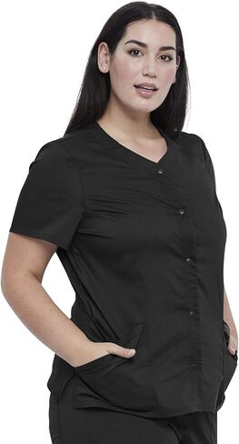 شيروكي نساء مجموعة Snap Front V-Neck Top WW622 مع Mid Rise Jogger مرنة الخصر WW115 in Saudi Arabia
