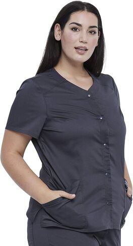 شيروكي نساء مجموعة Snap Front V-Neck Top WW622 مع Mid Rise Jogger مرنة الخصر WW115 in Saudi Arabia
