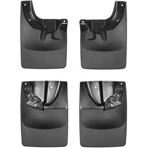 WeatherTech Custom No Drill Splash Guard MudFlaps for Toyota Tacoma (No Fender Flares) - Front & Rear Set (110056-120056), Black in Saudi Arabia