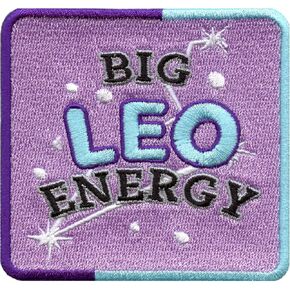 Big Leo Energy Patch Constellation Zodiac Box Embroidered Iron On in Saudi Arabia