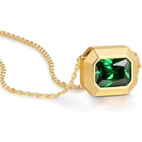 2 Carat Emerald Cut Moissanite Necklace for Women | D Color VVS1 Clarit 925 Sterling Silver 14K Gold Pendant Necklace | Birthday Jewelry Gifts for Her Mom Wife in Kuwait