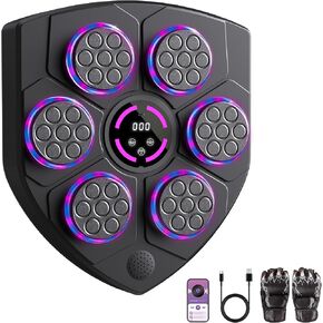 ترقية آلة الملاكمة الموسيقية الذكية للبالغين، آلة الملاكمة مع قفازات الملاكمة، مدرب الملاكمة المثبت على الحائط، معدات اللياقة البدنية المستهدفة للملاكمة الإلكترونية. in Kuwait