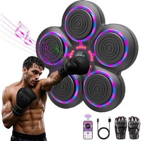 Upgrade Intelligent Music Boxing Machine for Adults, Boxing Machine with Boxing Gloves, Wall Mounted Boxing Trainer, Electronic Boxing Target Fitness Striking Equipment. in Kuwait