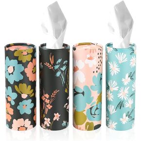 Wuyaoyao 4pcs حامل أنسجة السيارة ، حامل Kleenex Travel مع أنسجة الوجه ، وصناديق أنسجة الأسطوانة لحامل كأس السيارة ، وحاوية أنسجة مربع السيارة ، وملحقات السيارات العالمية in Kuwait