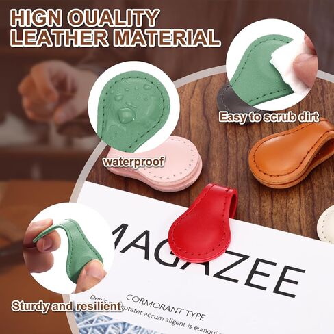 Magnetic Leather Bookmark, 12 Pcs Colorful Leather Magnet Book Marks Page Markers Retro Magnet Bookmark Clips Reading Supplies Gift for Reading Men Women Book Lovers in Saudi Arabia