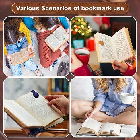 Magnetic Leather Bookmark, 12 Pcs Colorful Leather Magnet Book Marks Page Markers Retro Magnet Bookmark Clips Reading Supplies Gift for Reading Men Women Book Lovers in Saudi Arabia