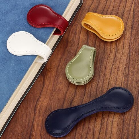 Magnetic Leather Bookmark, 12 Pcs Colorful Leather Magnet Book Marks Page Markers Retro Magnet Bookmark Clips Reading Supplies Gift for Reading Men Women Book Lovers in Saudi Arabia