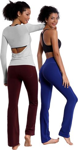 BUBBLELIME Women's Open Back Workout Shirts Soft Athletic Yoga Tops Workout Sport Shirts in Kuwait
