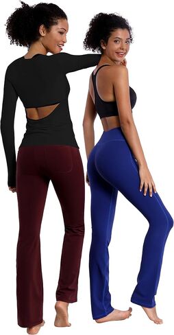 BUBBLELIME Women's Open Back Workout Shirts Soft Athletic Yoga Tops Workout Sport Shirts in Kuwait