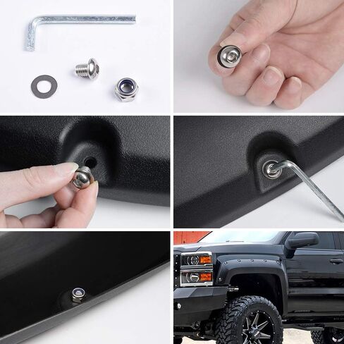 G-PLUS Universal Fender Flares Screw/Bolt Hardware Kit Compatible With Chevy Universal Pocket/Rivet Style,Stainless Steel Front Rear Fender Hardware Kit in Saudi Arabia