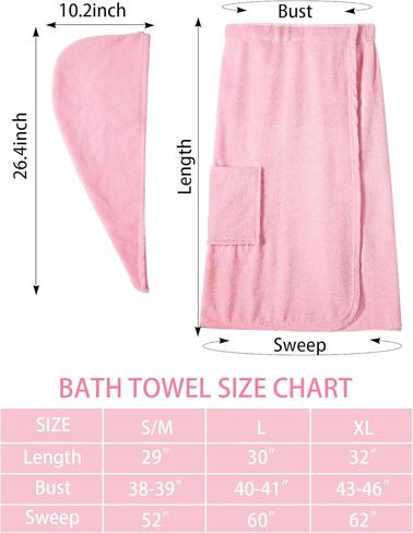 Air Curvey Soft Wrap Towel For Women Lightweight Spa Body Wrap Shower Wrap Robe Adjustable Closure Bathrobe With Pocket in Kuwait