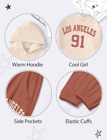 WIQI Girls 2 قطعة من قطعة مرقعة خطاب طباعة قميص من النوع الثقيل والسراويل الخريف شتاء ملابس هوديي لطيف in Kuwait