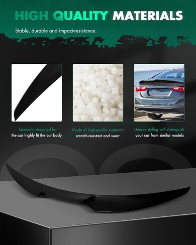 SCITOO ABS Spoiler for 2016-2021 for Chevrolet Malibu Trunk Spoiler Roof Lip Kit, Rear Spoiler Wing, Car Rear Spoiler Exterior Rear Spoiler Kit (Glossy Black) in Saudi Arabia