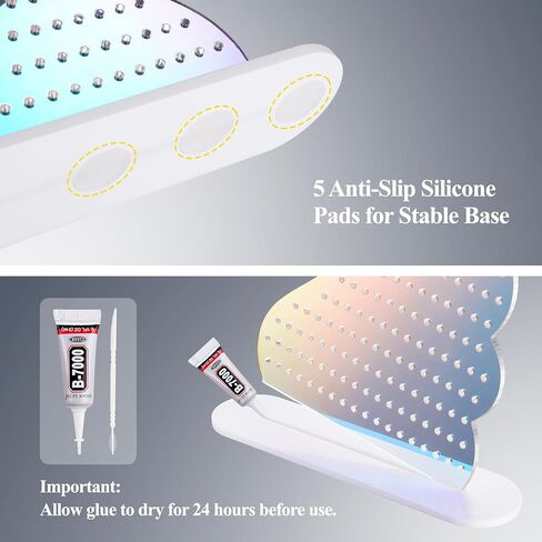 Nihome Iridescent Acrylic Unicorn Carring Holder مع 214 ثقوب لـ 80-107 زوجًا ، معرض مجوهرات يونيكورن المبتسمة للسيطرة على المراهقين والنساء ، منظم قرط المراهقات والمرض مع وسادات مضادة للانزلاق in Saudi Arabia