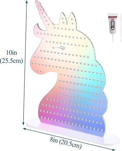 Nihome Iridescent Acrylic Unicorn Carring Holder مع 214 ثقوب لـ 80-107 زوجًا ، معرض مجوهرات يونيكورن المبتسمة للسيطرة على المراهقين والنساء ، منظم قرط المراهقات والمرض مع وسادات مضادة للانزلاق in Saudi Arabia