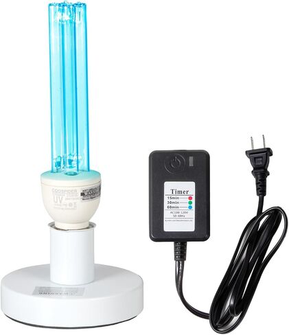25 Watts UVC Light Bulb with Ozone, UV Light for Bedroom/Bathroom/Closet/Kitchen, 185nm Wavelength Covers up to 400sq.ft, E26 110V CTUV-25 in Kuwait