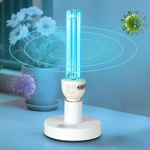 25 Watts UVC Light Bulb with Ozone, UV Light for Bedroom/Bathroom/Closet/Kitchen, 185nm Wavelength Covers up to 400sq.ft, E26 110V CTUV-25 in Kuwait