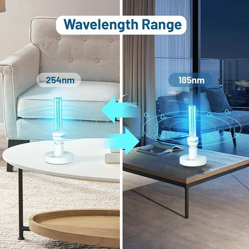 25 Watts UVC Light Bulb with Ozone, UV Light for Bedroom/Bathroom/Closet/Kitchen, 185nm Wavelength Covers up to 400sq.ft, E26 110V CTUV-25 in Kuwait