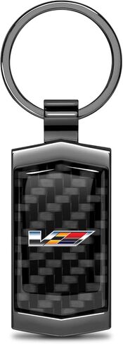 for Cadillac V Logo Real 3K Carbon Fiber Metal Case Key Chain in Kuwait
