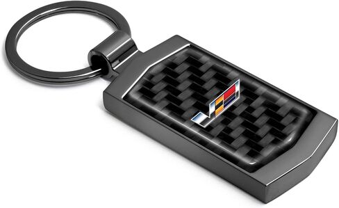 for Cadillac V Logo Real 3K Carbon Fiber Metal Case Key Chain in Kuwait