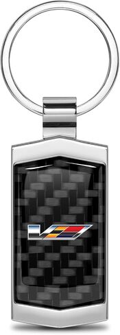 for Cadillac V Logo Real 3K Carbon Fiber Metal Case Key Chain in Kuwait