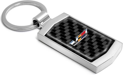 for Cadillac V Logo Real 3K Carbon Fiber Metal Case Key Chain in Kuwait