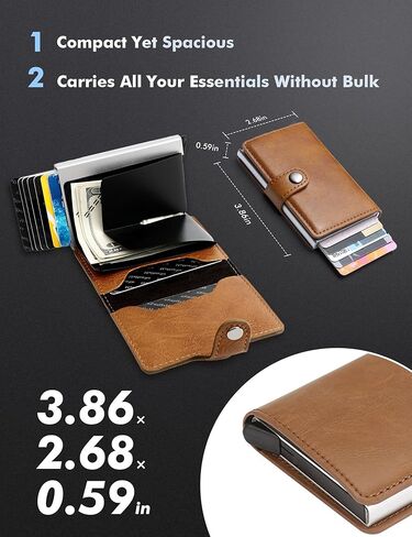Wallet for Men Wallet with Slim Pop Up Card Holder 9-13 Cards, Bifold Minimalist Smart Wallet RFID Blocking Credit Card Holder Compact Metal Aluminum Card Case in Kuwait