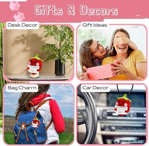 هدايا الفراولة لها الدعم العاطفي الإيجابي: النساء رجال صديقة صديقها زوجة الزوج الهدايا الذكرى عيد ميلاد عيد الميلاد ، والفراولة اللطيفة اليدوية والحب بطاقة مفتاح بطاقة (الحب) in Kuwait