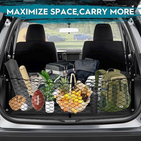 FIILINES Trunk Mesh Cargo Net for Jeep Cherokee 2019-2024, Envelope Style Organizer and Storage Accessory, Premium Rear Trunk in Kuwait