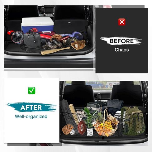 FIILINES Trunk Mesh Cargo Net for Jeep Cherokee 2019-2024, Envelope Style Organizer and Storage Accessory, Premium Rear Trunk in Kuwait