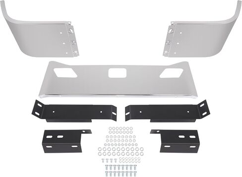مجموعة الوفير الأمامية Kuafu متوافقة مع 2011-2022 Kenworth T680 W/Custom Sensout Cutout & Bracket Steel Chrome Silvery in Saudi Arabia