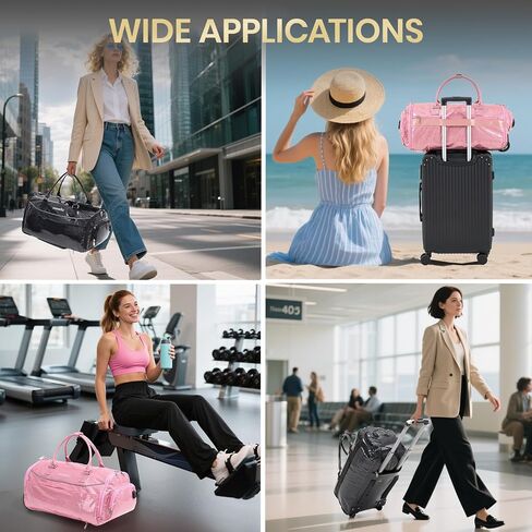 3-in-1 Rolling Garment Bags for Travel, Glitter Wheeled Carry-On Suit Luggage with Shoe Storage & Detachable Bag, Convertible Duffel Bag for Men Women Business Trips Weekender, Wrinkle-Free (Black) in Kuwait
