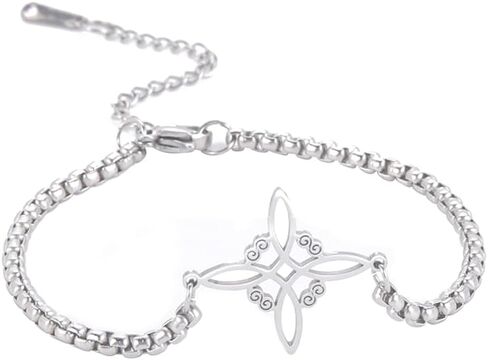 Dreamtimes Witch Knot Charm Bracelet Silver Color Witch Bracelet for Women Celtic Knot Bracelet Witches Knot Protection Amulet Triquetra Bracelet Wiccan Jewelry Satanic Bracelet in Saudi Arabia