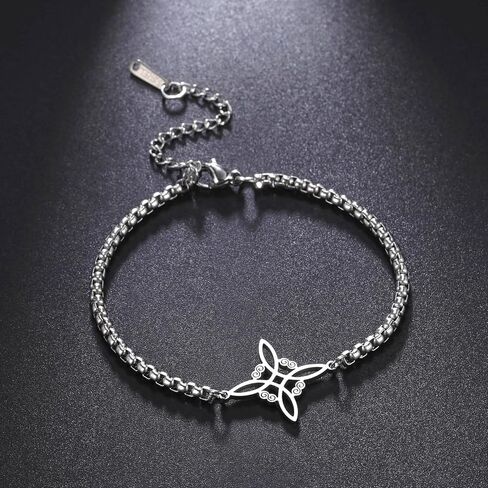 Dreamtimes Witch Knot Charm Bracelet Silver Color Witch Bracelet for Women Celtic Knot Bracelet Witches Knot Protection Amulet Triquetra Bracelet Wiccan Jewelry Satanic Bracelet in Saudi Arabia