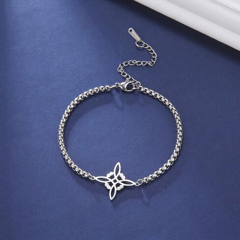Dreamtimes Witch Knot Charm Bracelet Silver Color Witch Bracelet for Women Celtic Knot Bracelet Witches Knot Protection Amulet Triquetra Bracelet Wiccan Jewelry Satanic Bracelet in Saudi Arabia