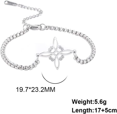 Dreamtimes Witch Knot Charm Bracelet Silver Color Witch Bracelet for Women Celtic Knot Bracelet Witches Knot Protection Amulet Triquetra Bracelet Wiccan Jewelry Satanic Bracelet in Saudi Arabia