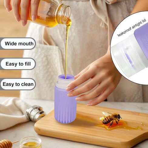 5 Pack Silicone Condiment Squeeze Bottles, Salad Dressing Container to go, 2 OZ Condiment Containers with Lids, Sauce Containers, Leak-Proof Sauce Bottles for Ketchup, Maple Syrup & Oil in Kuwait