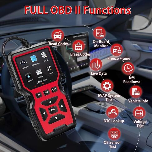 OBD2 Scanner Diagnostic Tool, Check Engine Code Reader OBD2 Scanner with Reset, Mode 6, Mode 8 & I/M Readiness, Auto Check Engine Light Car Diagnostic Scan Tool for All OBDII Car Since 1996 in Saudi Arabia