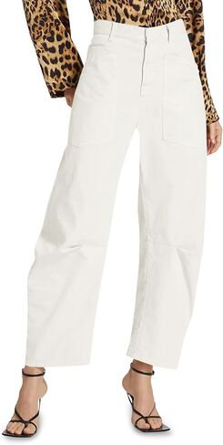 Cicy Bell Womens Baggy Barrel Horseshoe Pants Casual High Waisted Button Trousers with Front Pockets in Saudi Arabia