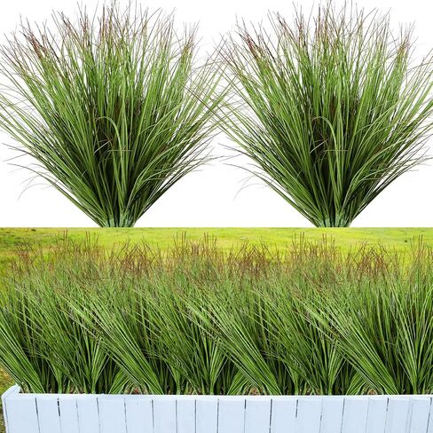 Giegxin 48 Pcs Faux Grass Plants Artificial Shrubs Wheat Grass UV Resistant Fake Greenery Faux Weed Artificial Tall Plants for Outdoor Indoor Home Window Decor in Kuwait